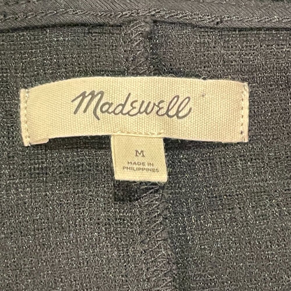 MADEWELL Surplice Dolman Short Sleeve V-Neck Woven Sheath Dress, Black - M - Picture 9 of 13